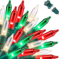 LAMPHOME Super-Bright Extendable Warm White Green red Christmas Lights Decoration 100Lights 19.6ft UL Certified Mini Bulb String Lights for Outdoor Christmas Tree Garden Patio Wedding Decor by ULL