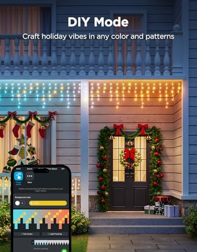 Govee Icicle Lights, Smart RGBIC Christmas Lights for Outside - Image 5