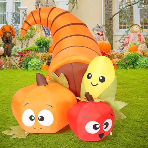 COMIN Thanksgiving Inflatables 5.6FT Long Fruit Combo with Built-in LEDs Blow Up Yard Decoration for Holiday Party Indoor Outdoor Garden Lawn - Image 2