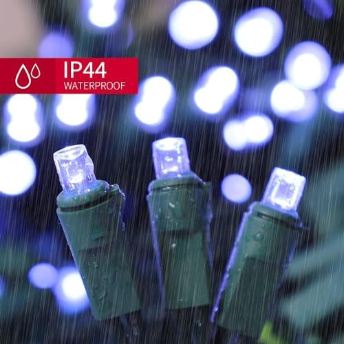 LAMPHOME 60 LED Cool White LED Christmas String Lights，Mini Xmas Lights Outdoor or Indoor，Connectable Christmas Tree Lights for Wreath Garland Holiday Party Wedding Christmas Decor, Green Wire - Image 3