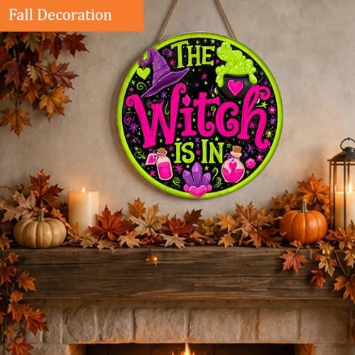 Witchy Halloween Decorations Wooden Sign for Home, The Witch is in Sign - Image 6
