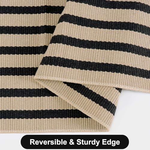 Fall Front Door Mat 24"x35", Cotton Washable Striped Outdoor Rug - Image 5