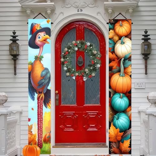 HOMETITUTE Thanksgiving Turkey Door Banner 12 x 71 Inch Fall Harvest - Image 4