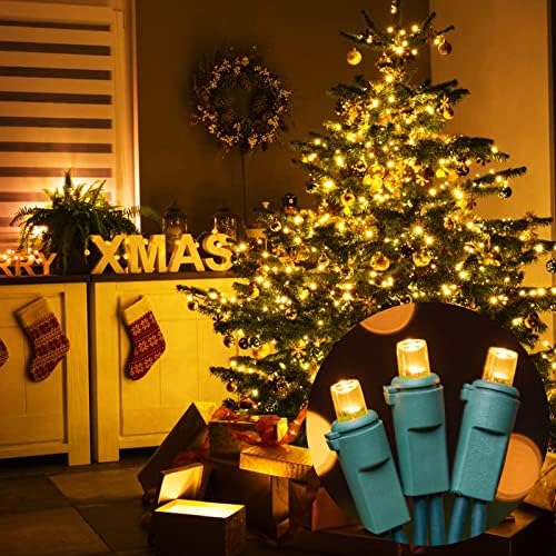 LAMPHOME Christmas Lights Indoor Outdoor, 21.6FT 100 LED Yellow Warm White String Lights Waterproof, Mini Fairy Lights Plug in for Christmas Tree, Bedroom, Classroom Decor,Mardi gras Lights Outside - Image 4