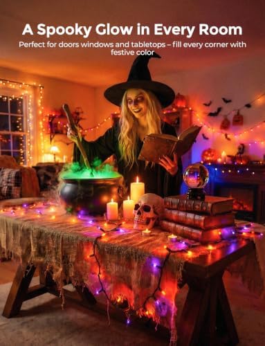 40FT Purple Orange Mini String Lights Halloween Decor for Party Decorations - Image 2
