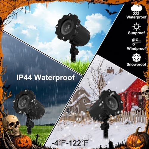 Treela Halloween Skull Projector Light Outdoor Skull Decorations, White - Image 5