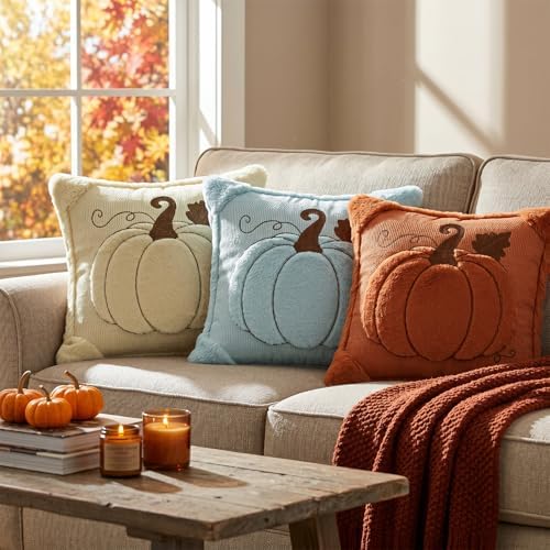 AVOIN colorlife Caramel Fall Pumpkin Throw Pillow Covers 18x18 Inch 2PC - Image 5