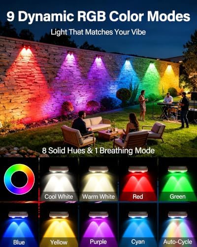 Solar Fence Lights Outdoor, 2 Pack Fence Lights Solar Powered - Image 5
