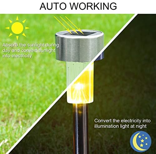 SOLPEX Solar Garden Lights Outdoor, 6 Color 12 Pack Stainless Steel Led Pathway Lights,Halloween/Christmas Solar Decorative，Christmas Decor for Patio, Lawn, Yard,Landscape and Walkway - Image 6
