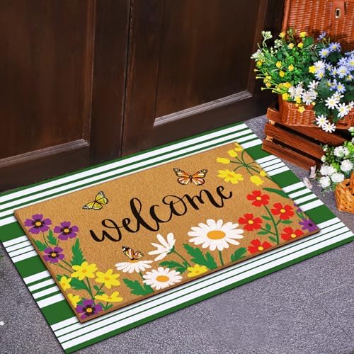 Tinideya 2 23.6 X 35.4 Inches Spring Flowers Green and White - Image 6
