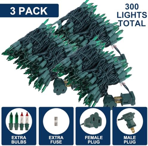 3 Pack Green Christmas String Lights, 100 Count Incandescent Mini Lights - Image 5