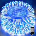 33FT 100 LED Blue White String Lights, 16 Modes Plug In Mini Fairy Lights, Waterproof Outdoor Christmas Lights for Hanukkah, July 4th Patriotic Decor, Xmas Tree Garland Bedroom Ocean Party Decoration by ULL