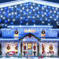 33ft Blue and White Christmas Lights Outdoor Icicle Lights for Outside 400L by Nielfoi