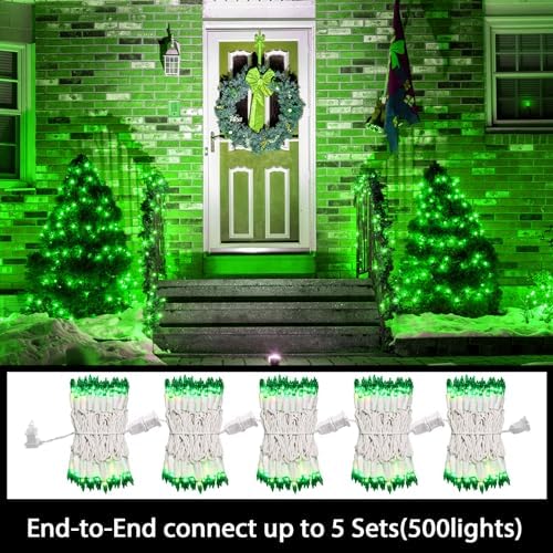 LAMPHOME Green St Patrick's Day Decorations Lights, 100 Count 19.6 Feet Incandescent Bulb Mini String Lights for Indoor Christmas Tree Garland Birthday Wedding Party Festival Decoration, White Wire - Image 4