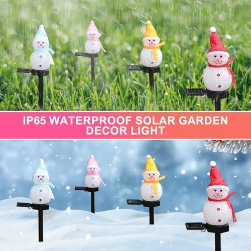 Outdoor Christmas Decorations 2025-Christmas Light Stakes for Yard-Snowman Solar Lights-Snowman Christmas Ornaments for Yard Garden Lawn Landscape Patio Walkway Decor - Image 5