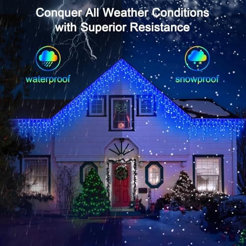 60FT 612 LED Outdoor Christmas Lights - 136 Ice Drops, 12 Pro Modes - Image 6