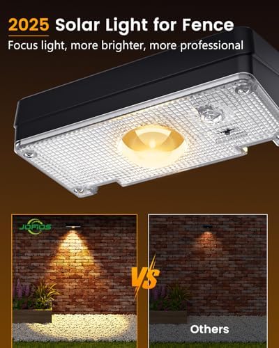 JOFIOS Solar Fence Lights Outdoor, 8 Pack, 50LM Ultra Bright, 3 Color Temperatures & RGB, IP65 Waterproof, Dusk-to-Dawn Solar Powered Fence Lights for Patio, Railing (Black) - Image 4