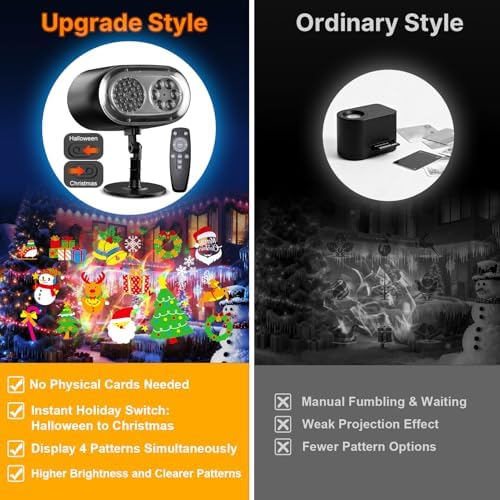 Christmas Projector Lights Outdoor No Need to Change Cards, 26 Effects Holiday Christmas Projector Light Outdoor 2 in 1 with Remote, Christmas Decorations Lighting for Outside Home Party House Decor - Image 3