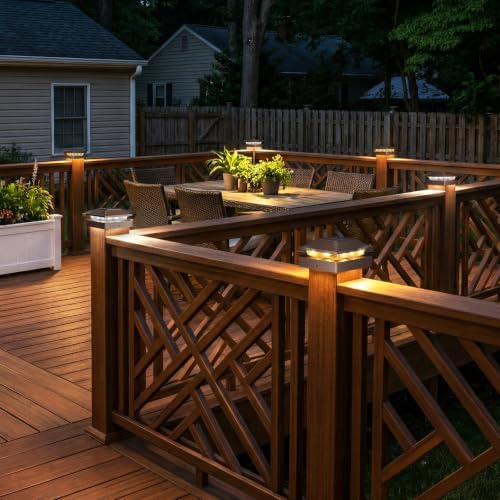 Peasur 4x4 Solar Post Cap Light, 2 Modes 16 LED Fence Deck Post Lights Waterproof, Black Post Lights Solar Powered Outdoor, Fit 4x4, 3.5x3.5 Wood/Vinyl Posts for Porch Fence 2 Pack - Image 5