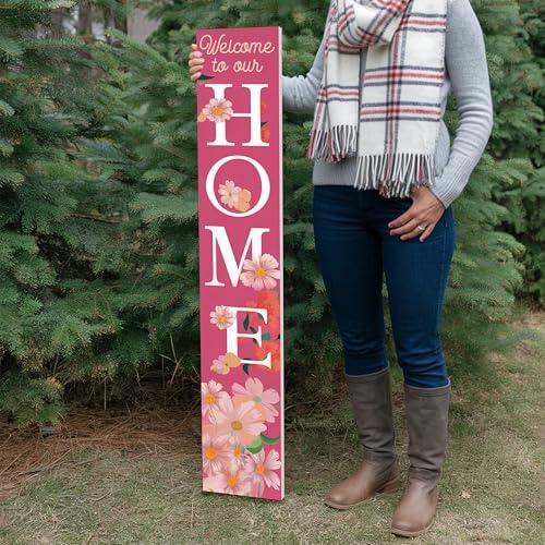 8"x48" Spring Welcome Sign for Front Porch, Hello Spring Porch Sign for Front Door Durable PVC Welcome Home Decorations for Outdoors p (Design 14) - Image 6