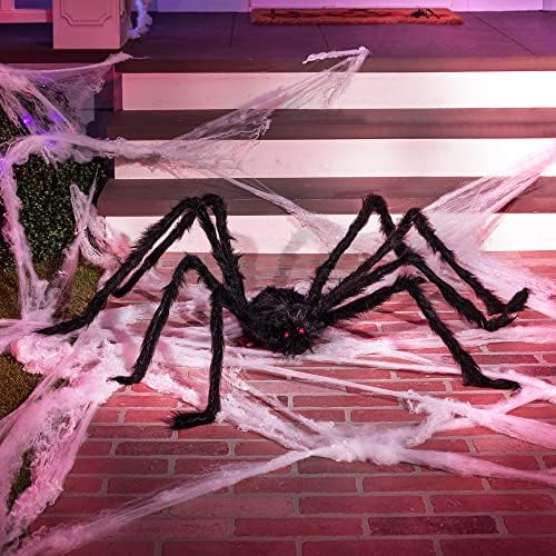 JOYIN Halloween Outdoor Decorations Giant Spider, 5 Ft Large Spider for Yard Lawn Garden Patio Scary Halloween Outside Decor, Indoor Haunted House Prop and Home Party Decor, Black - Image 3