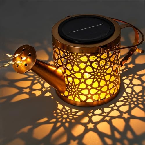 Solar Watering Can Lights Garden Decor, Metal Waterproof Hanging Lantern - Image 5