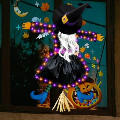 Halloween Decorations Outdoor, Solar Witch, Silver Hair - Image 5