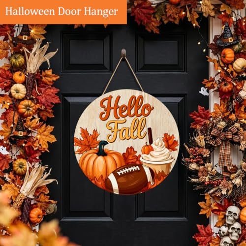 Fall Decorations Wooden Hanging Sign for Home, Pumpkin Coffee Sign - Image 3