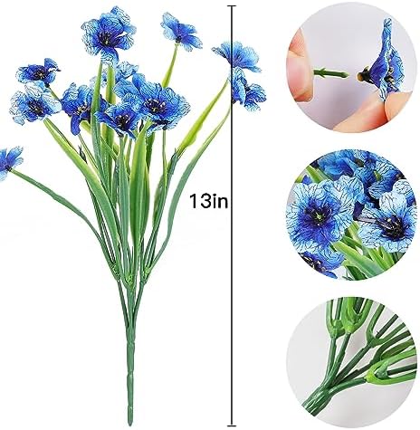AmyHomie 20 PCS Artificial Flowers for Outdoors, UV Resistant Fake Plants - Image 3
