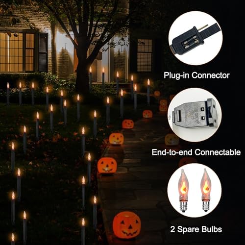 SUNSGNE 19.5FT Halloween Pathway Marker String Lights with 10 Count Lights - Image 4