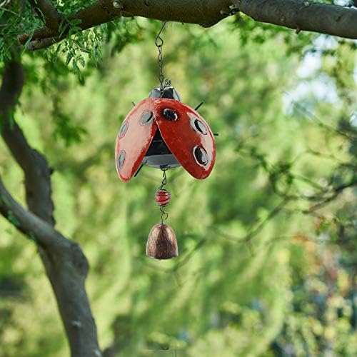 GORGECRAFT Metal Ladybug Wind Chime Lucky Wind Bell Rustic Home Ornaments for Garden Yard Patio Indoor Outdoor Hanging Decoration - Image 6