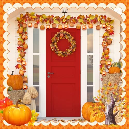Colingmill 36 Pcs Fall Tree Ornaments, Glitter Pumpkin Hanging Ornaments - Image 5