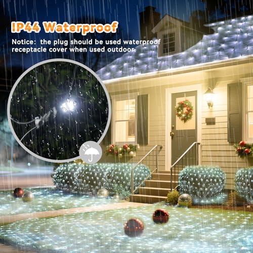 LitHome 14.8FT x 5FT Christmas Net Lights Outdoor Mesh Lights Connectable - Image 5