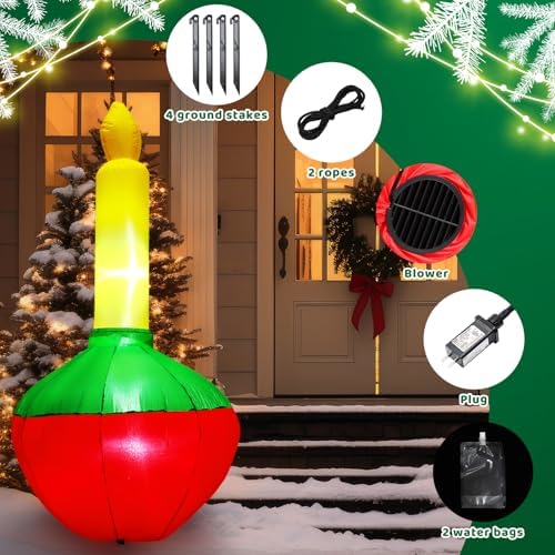 Soulchen 5ft Christmas Inflatable Bubble Light Outdoor Decorations Backyard Inflatables Bubble Light Built-in LED Lighted Christmas Blow up for Yard Garden Lawn Holiday Party Decor - Image 3