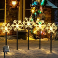 5 Pack Christmas Solar Pathway Lights, Snowflake Outdoor Decorations by SPRKLINLIN
