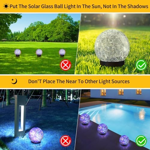 JKIMK Solar Globe Lights Outdoor Waterproof-Solar Balls for Garden - Image 3