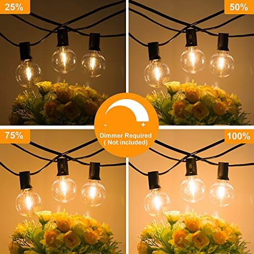 Bosceos 25FT Outdoor G40 LED Globe String Lights Waterproof Shatterproof - Image 2