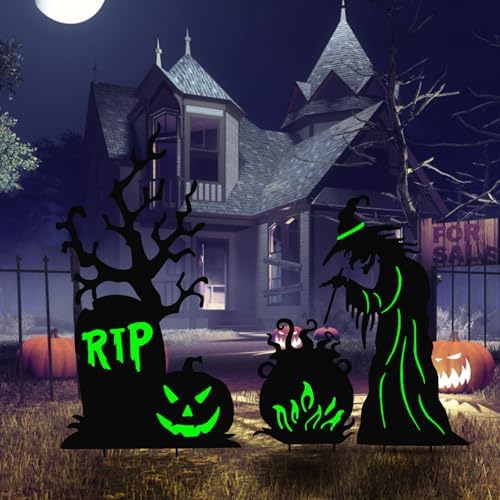 BRIGHTDECK 3 Pcs Halloween Witch Yard Signs Outdoor Decorations, Large - Image 6