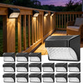Tadyreal Solar Fence Lights Outdoor Waterproof Ip65, 10 Lighting Modes Fence Lights Solar Powered with 15 Bright Led Lens, Backyard Light Outdoor for Deck Railing Step Pool Patio Wall - 16 Pack by TadyrealSolarLights