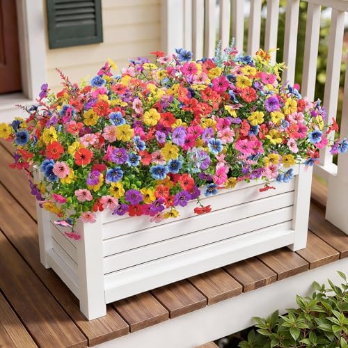 SHareconn 48 Bundles Artificial Flowers for Outdoors UV Resistant Decor - Image 6