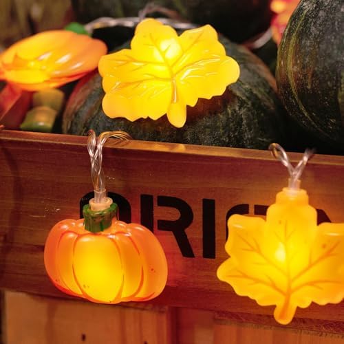 LOLStar Fall Decor, Fall String Lights, 9.8FT 20LED Thanksgiving Lights - Image 5