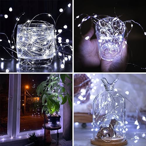 3 Pack 60 LED Fairy Lights Battery Operated with Remote, 20 FT Cool White - Image 4