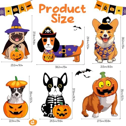 6 PCS Halloween Dog Decorations Cute Halloween Yard Sign with Stakes Dog Yard Decorations Halloween Yard Decorations Outdoor Signs - Image 2