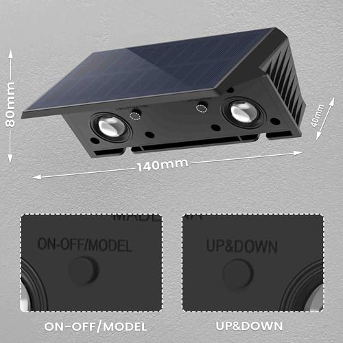 Solar Lights Outdoor Waterproof IP67, WarmWhite Solar Wall Lights Outdoor with Flexible Up and Down, Fence Lights Solar Powered Dusk to Dawn for Patio, House, Garage, Porch, Garden, Door (8 Pack) - Image 7