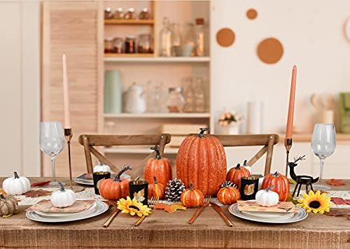 DearHouse 7Pcs Thanksgiving Artificial Pumpkin Home Decoration Sets, Artificial Vegetables Pumpkin for Fall Halloween Home Decor - Image 4