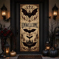 Halloween Decorations - UNWELCOME Gothic Halloween Door Cover by OHOME