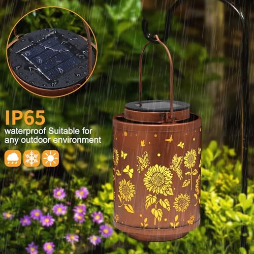 Solar Outdoor Lanterns Garden Decor LED Light Hanging Waterproof - Image 4