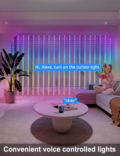echosari 20Ft x 10Ft Smart Curtain Lights Compatible with Alexa - Image 2