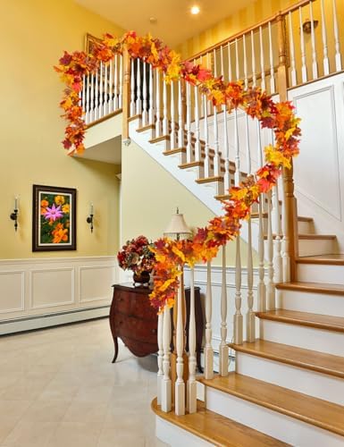 WOHOHOHO 6 Pack Fall Garland Maple Leaf Decorations, 5.9 Ft 72 Leaves Each - Image 4