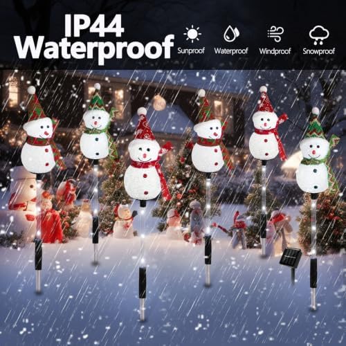Solar Christmas Snowman Pathway Lights Outdoor Decoration, 3 Pack - Image 4